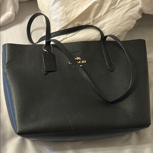 Coach Black Leather Structured Tote